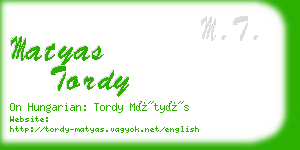 matyas tordy business card